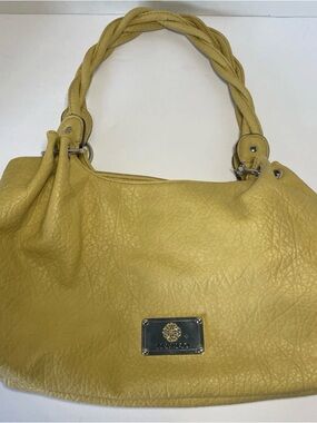 Treviso Yellow Braided Leather Satchel RN 42000 Leather SEAS:513 purse